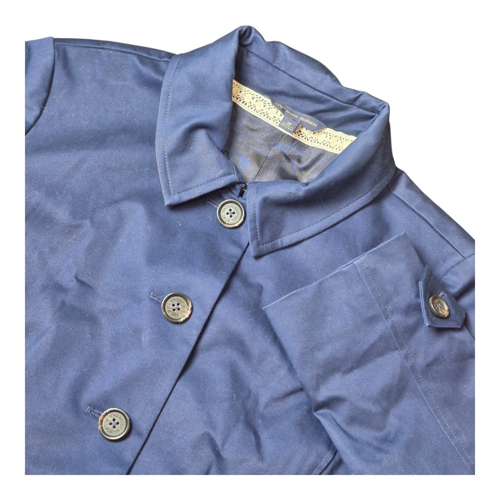 Brooks Brothers 346 Women's 16 Navy Belted Trench Coat Classic Button‎ Front